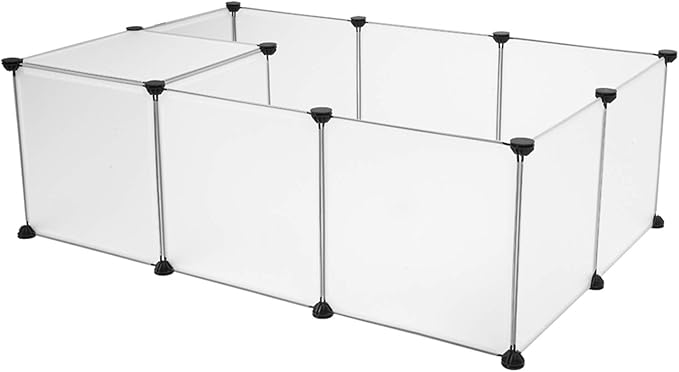 Universal Pet Playpen, Portable Large Plastic Yard Fence for Small Animals - Puppy Kennel Crate, Rabbit Hutch, Hamster & Guinea Pig Enclosure - Easy to Assemble, DIY Expandable, Durable ABS Connectors