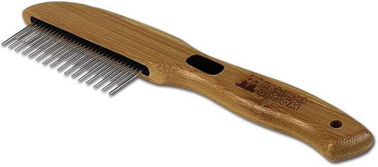 alcott Bamboo Groom Rotating Pin Comb with 31 Rounded Pins for Pets
