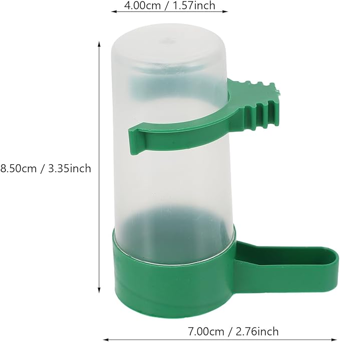 UKCOCO 10pcs Birds Water Dispenser: Automatic Plastic Bird Water Feeder for Parrots, Pigeon, Budgies, Lovebirds, Green