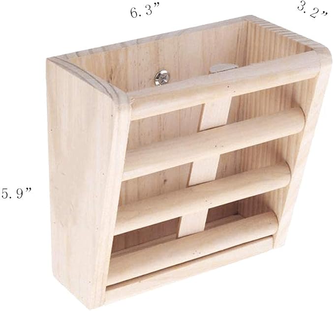 Bunny Hay Rack Guinea Pig Hay Feeder Chinchilla Hay Holder Rabbit Food Dispenser Natural Wooden Hamster Rabbit Cage Accessories