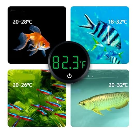 Fish Tank Digital Thermometer Led Display Fish Tank Thermometer Aquarium Temperature Measurement for Fish, Axolotl, Turtle or Aquatic