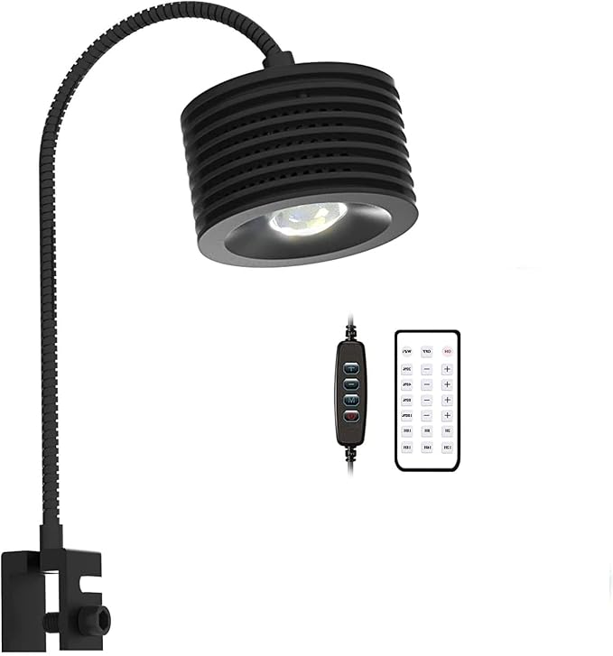 Lominie 16W Full Spectrum Aquarium Light, 4 Channels Remote Control，Adjustable Gooseneck Freshwater Super Bright Fish Tank Light for Planted Nano Freshwater Aquarium Tank