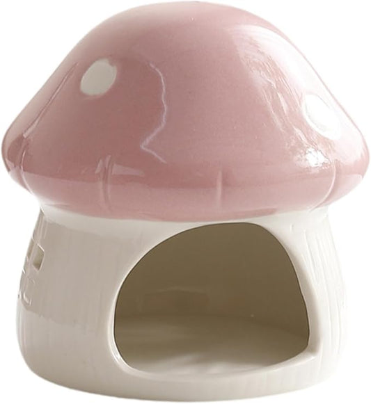Baoblaze Ceramic Hamster House Habitat Multifunction Cute Hamster Hide Bed Cave for Chipmunk Small Animals Dwarf, Pink