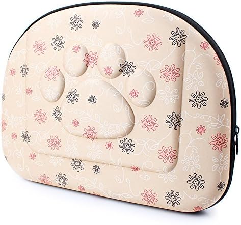 Foldable Pet Dog Cat Carrier Cage Collapsible Travel Kennel - Portable Pet Carrier Outdoor Shoulder Bag for Puppy Dog Cat Small Medium Large Animal (M, Beige)