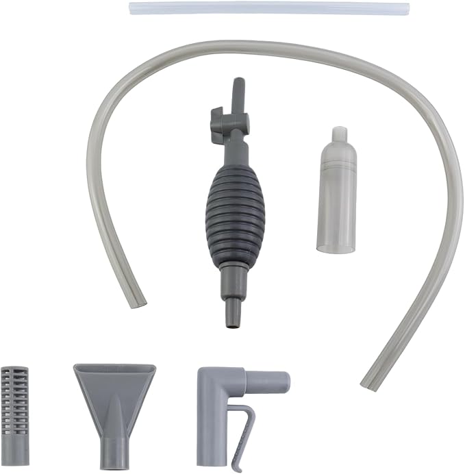 2 Sets Aquarium Siphon Water Changer, 5.6 Ft/67" Gravel Vacuum for Aquarium, Fish Tank Gravel Cleaner with Long Nozzle for Changing Water (Grey)