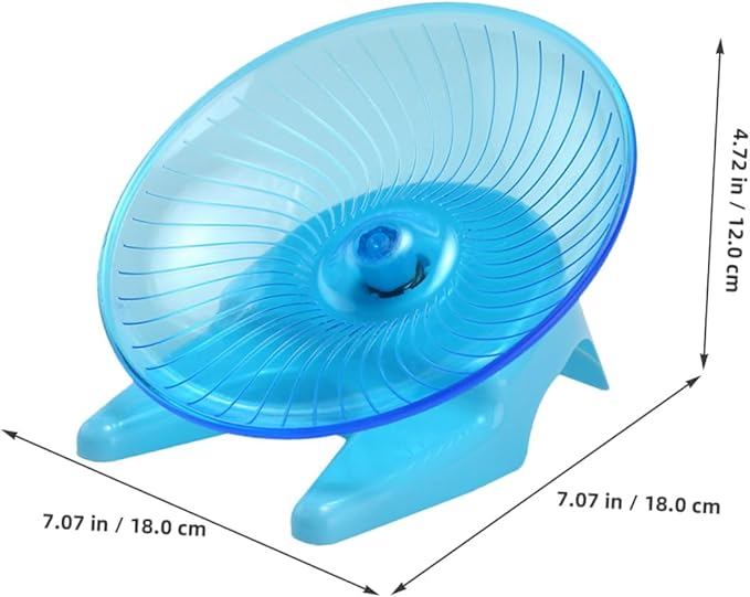 Cabilock Silent Pet Running Wheel with Non-Slip Stand, 7-inch Flying Saucer Hamster Exercise Wheel for Gerbils, Hamsters, and Small Animals, Light Blue Small Animal for Active Play