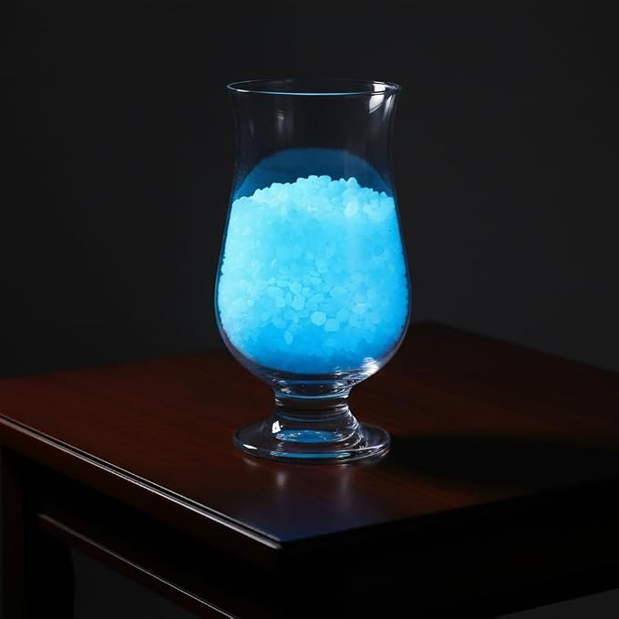 Shiny Stone Glow in The Dark Aquarium Gravel Sand, Sky Blue, 3-5mm | Neon, 305g/0.67lbs, Decorative Rocks for Fish Tank, Fairy Garden, Home Decor