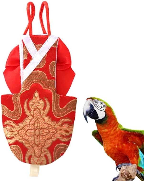 ERINGOGO Parrot Diaper Lightweight Bird Pant with Bowknot for Cockatiel Parakeet Pigeon Pet Flying Suit Clothes Easy to Wear and Clean 6.69X2.75In