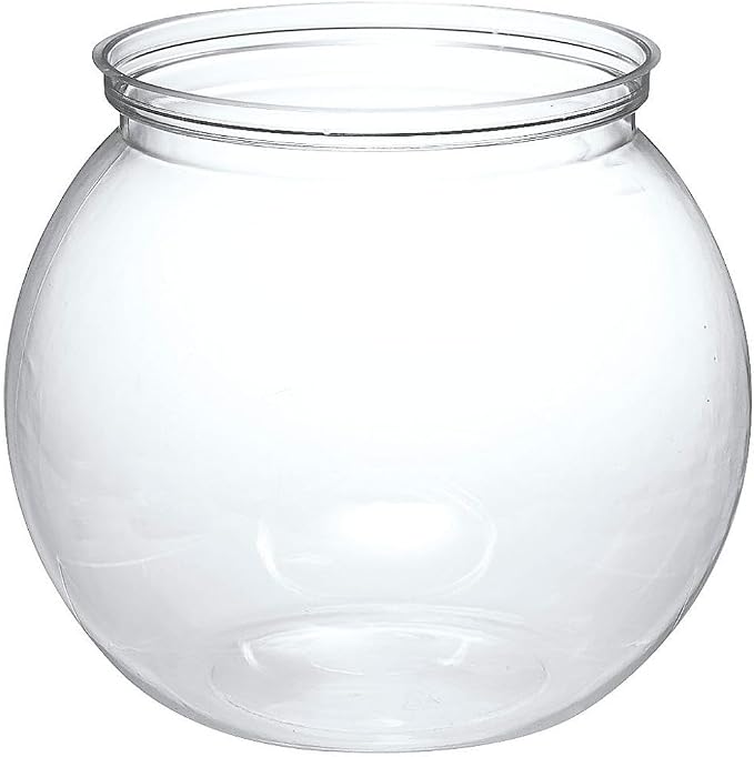 Fun Express Clear Plastic Fish Bowl, 1 Piece | Versatile Party Decor, Birthday Parties Events & Creative Displays, Perfect for Centerpieces Favors & Themed Decorations