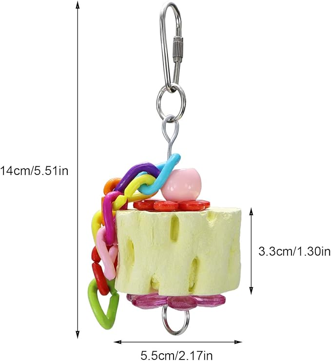 Litewoo Bird Beak Grinding Stone Molar Mineral Block Toy Bird Cage Accessories for Bird Parrot Budgie Parakeet Cockatiel Lovebirds Conures Finch Hamster Rat (1Pcs)