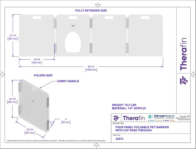 Pet Barrier (4-Panel (Cat Pass Through))