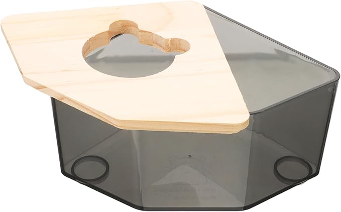 Mikikit Hamster Sand Bath Box Transparent Dust Bath for Chinchilla Pets Cute Design for Fun Bath Durable Construction Hamster Bathroom Accessories
