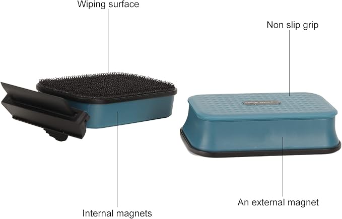 Aquarium Magnetic Brush, Magnetic Glass Cleaner Brush, Fish Tank Algaes Magnet Cleaning Tool, Strong Magnetic Absorption Magnetic Brush with Scraper for Fish Tank Cleaning