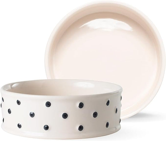 Fringe Studio Memento DOT Small Stoneware Pet Bowl, PetShop Collection (633101)
