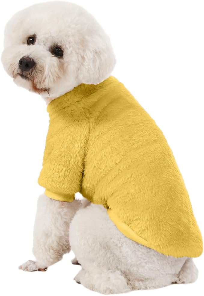 Dog Sweater, 3 Pack Dog Sweaters for Small Dogs, Dog Clothes for Small Dogs Girl Boy, Ultra Soft and Warm Puppy Sweater Dog Coat for Winter Christmas (Orange+Coffee+Yellow, X-Large)