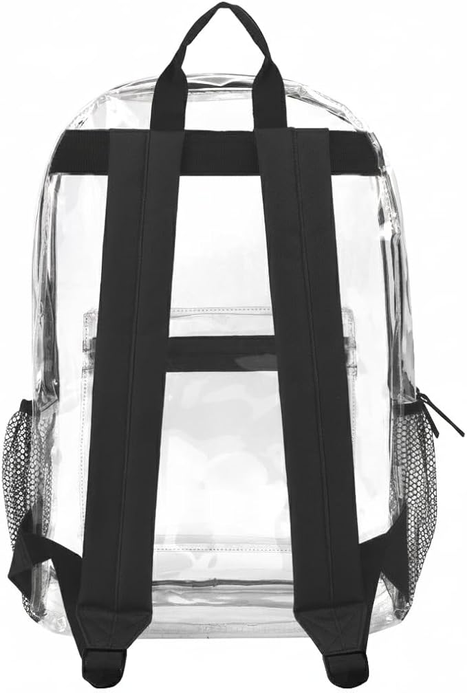 Trail maker Clear Backpack Heavy Duty with Padded Straps, Side Pockets for Kids, Boys, Girls, School, Stadium Approved Events