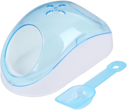 BESPORTBLE Bathroom Scoop for Chinchilla Dust Bath Pet Room Set Hamster Bath House with Portable Container Easy for Small Pets Random Color