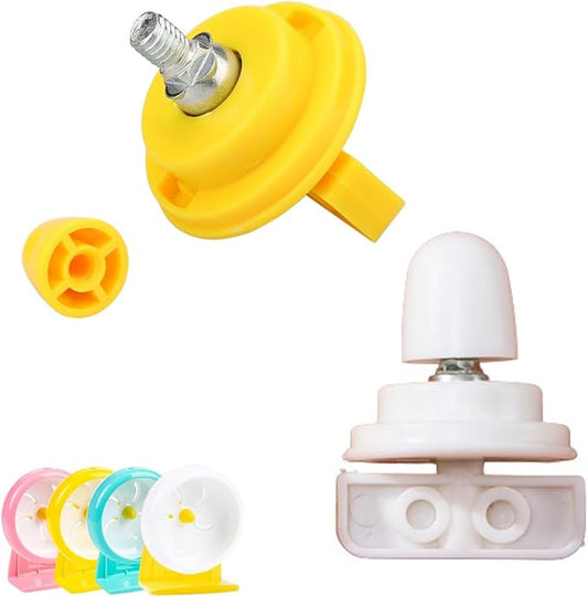 2 Pack Hamster Wheel Bearing Replacement with Tightening Knob Spinning Mechanism Axle Mount for Silent Runner Silent Hamster Exercise Wheels Chinchilla Syria Hamsters Silent Spinner Wheel