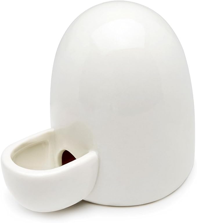 Dahey Drinking Water Feeder Ceramics Slient Bottle Waterer Automatic Small Pets for Hamster Hedgehog Chinchilla Ferret Small Guinea Pig, White, 8Oz