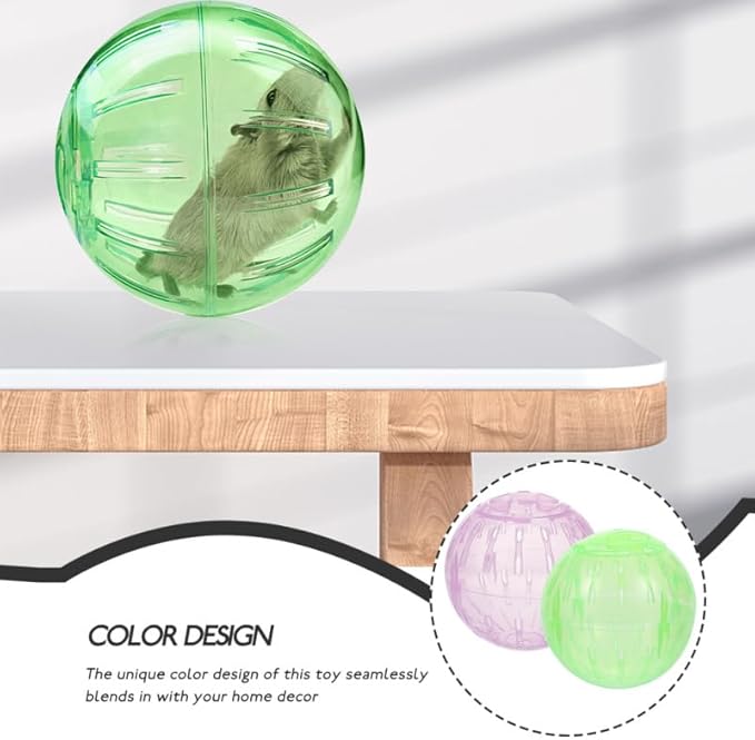 POPETPOP 2pcs Hamster Exercise, 4 Inch Hamster Running Transparent Plastic Wheel Guinea Pig Sports for Dwarf s Small Pets Supply
