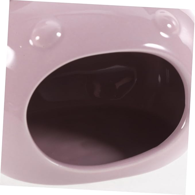 Ceramic Small Animal Hideout for Guinea Pigs Hedgehogs Hamsters Cooling Pet Supply Cute Comfortable Shelter in Large Light Purple