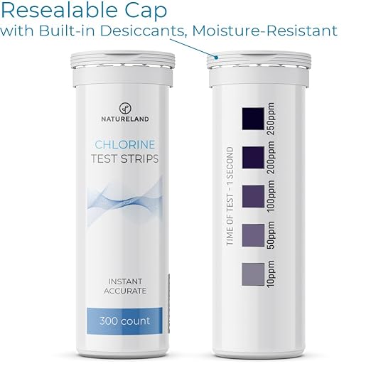 Restaurant Chlorine Test Strips 10-250 ppm, 1 Second Result, 300 Count | Instant 10-250 ppm chlorine solution strength checks for restaurants, food trucks and commercial kitchens; value pack