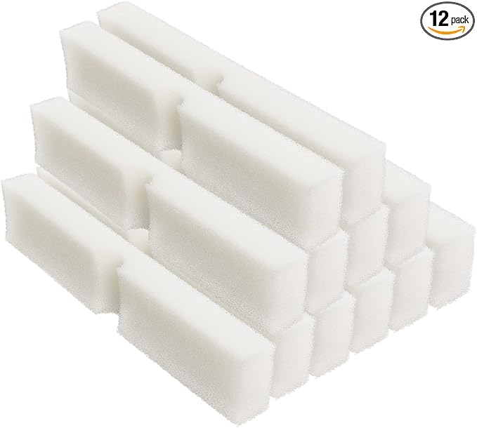 Podoy Fx4 Foam Filter Pads Replacement Compatible with Fluval FX5 / FX6 Canister Filter, Aquarium Bio Sponge Foam Filter Pads (12 Packs)