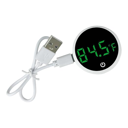 Fishtanks Digital Thermometers LED Display Accurate Temperature Gauge for Reptiles Tanks Wth Stick on Rechargeable Design LED Display Thermometers