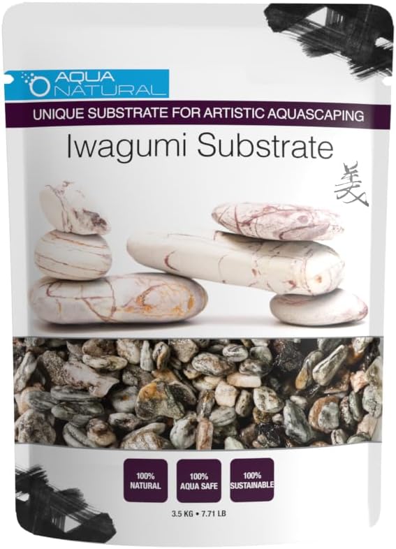 Aqua Natural Iwagumi Pebble - Gunsmoke 7.7lb - Ultra Premium Substrate for aquascaping, Aquariums, vivariums and terrariums