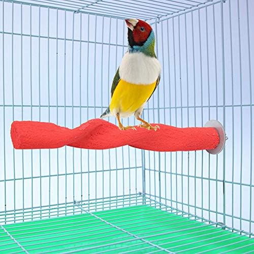 Bird Perch Grinding Stick 8.7 Wood Sand Blasted Trimmer Cage Perch for Bird Cage Accessories for Small Birds Parakeets Budgies Cockatiels Lovebirds Conures