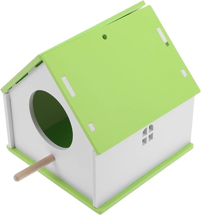 Pet Bird House for Parrots - Light Green Parrot Nest and Feeding House - Durable PVC Bird Feeder Cage for Garden Decor and Nesting