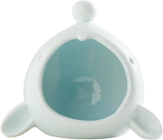 Ceramic Hideout for Hamsters, Cave Shelter for Small Pets, Blue