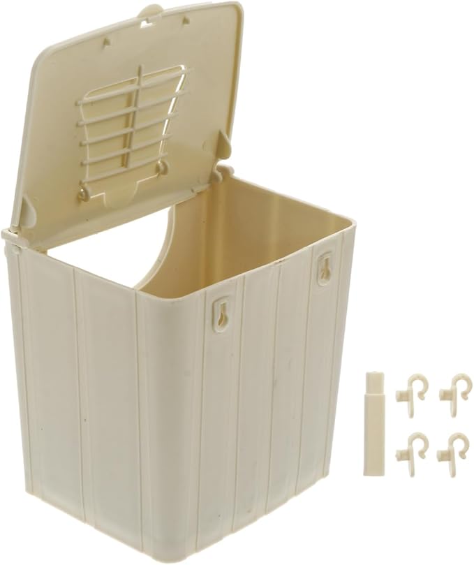 Mikikit Bird Breeding Box Plastic Nest with Hinged Lid for Cockatiels Parakeets and Lovebirds Cage Mounted Breeding Resting Box 5.11X5.11X3.93 Inches