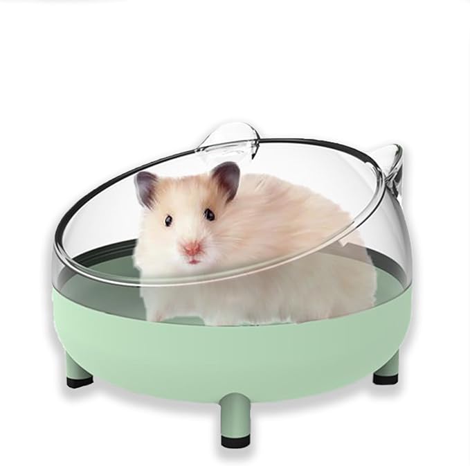 Meow&Woof Hamster Sand Bath Container & Dust-Free Bath Sand Set, 6.5" Sandbox Toilet for Hamster, Gerbil, Chinchilla, Mice – 2.2 lbs Potty Litter Sand for Small Animals (Light Green)