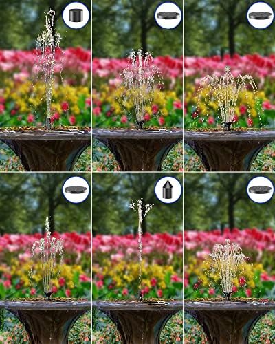 Biling Solar Fountain for Bird Bath, Solar Panel Kit Outdoor Solar Water Pump with 4ft Tubing for Hummingbird Bath, Small Pond and Fish Tank (Pack of 2)