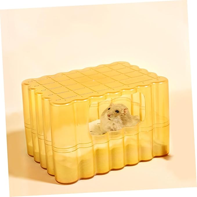 Kisangel Multi-use Hamster Bathtub Chinchilla Dust Bath Urine Sand Tray for Small Pet Cage Accessory Easy Cleaning