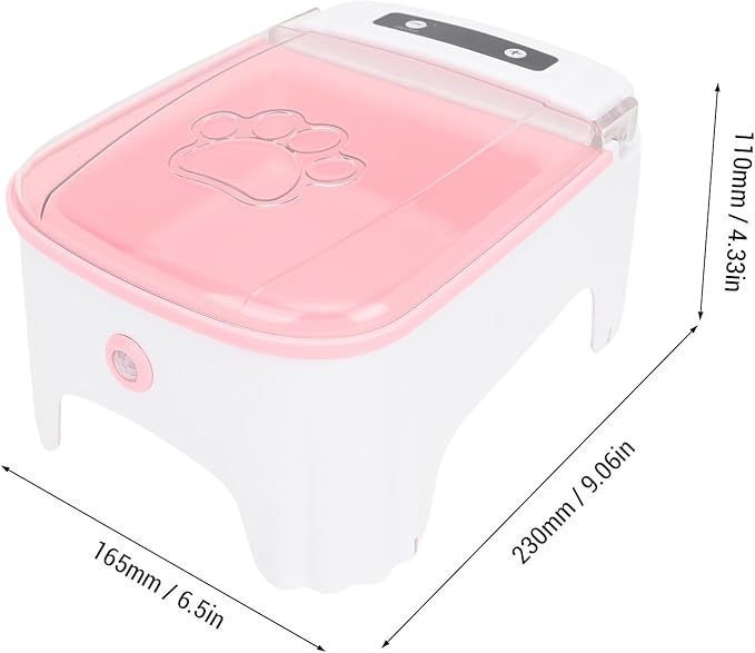 Automatic Cat Feeder with Timing Large Capacity, Automatic Feeder Wet Food with Non Tipping Base, Pet Dispenser Suitable for Cats Dogs Household Daily Feeding (Pink)