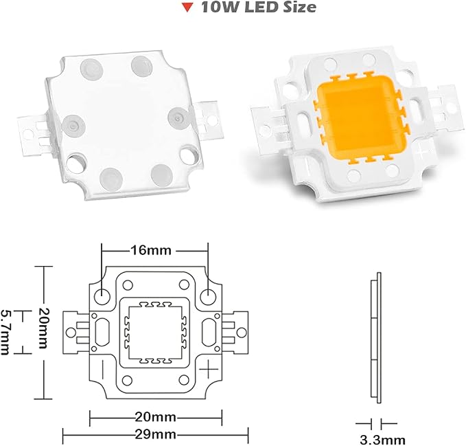 CHANZON High Power Led Chip 10W Orange | (900mA / DC 9V - 11V / 10 Watt) Super Bright Intensity SMD COB Light Emitter Components Diode Bulb Lamp Beads DIY Lighting