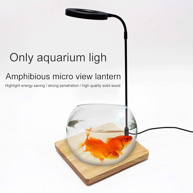 Full Spectrum LED Aquarium Light, 360-degree Adjustable LED Light with Bamboo Board, Miniature Landscape USB Powered Lamp for Plant, Fish Tank, Potted Plants(Size:S)