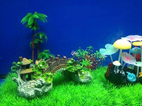 Ulalaza Aquarium Decorations Landscaping Tree Stump Hole Rock Cave Hideouts Stone Fish Tank Resin Driftwood Painted with Realistic Details Over House Supplies Castle Accessories