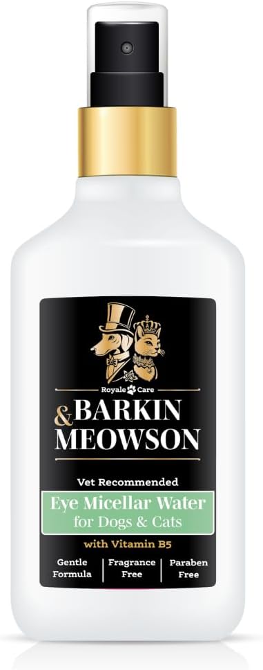 Barkin & Meowson Eye Micellar Water for Dogs & Cats 150ml / 5.07 fl.oz - Vitamin B5, Fragrance-Free Cleansing Formula