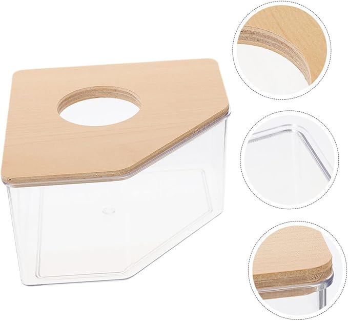 Large Triangle Hamster Bath Room Acrylic Pet Bathing Supplies Dust Bath Container for Chinchilla Guinea Pig