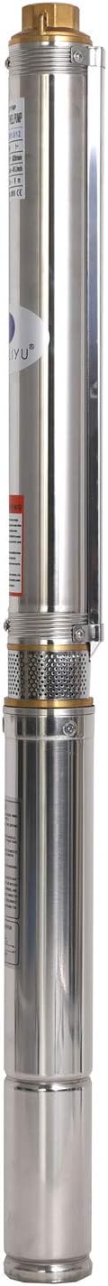 Submersible Pumps 2.5" OD Pipe 110V/60HZ 0.37KW 0.5HP Stainless Steel 1" Outlet Submersible Bore Pump Deep Well Pump with Control Box for Farm Irrigation