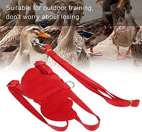 Duck Harness and Adjustable Chicken Walking Harness Breathable Pet Vest for Duck Chicken Hen Training Walking Basic Leashes [Red XS]