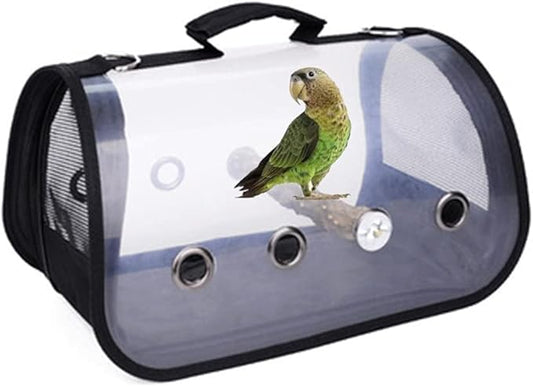 Transparent Parrot Carrying Cage Bird Travel Bag Bird Backpack Carrier with Perches Bird Carriers Tote Bag for Pet Parrots Outdoor Use