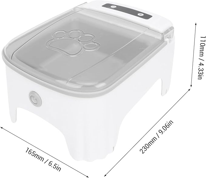Automatic Cat Feeder with Timing Large Capacity, Automatic Feeder Wet Food with Non Tipping Base, Pet Dispenser Suitable for Cats Dogs Household Daily Feeding (Grey)