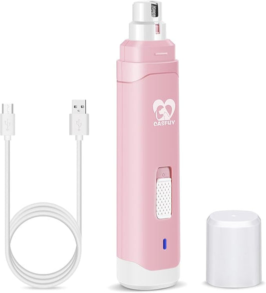 Casfuy Dog Nail Grinder Upgraded - Professional 2-Speed Whisper-Quiet Electric Pet Nail Trimmer Painless Paws Grooming & Smoothing for Small Medium Large Dogs & Cats