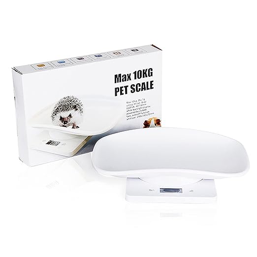 Digital Mini Pet Scale, Small Animal Weight Scale, Portable LCD Electronic Weighing Scale with Tray(Max. 22 lbs), Multifunction Kitchen Scale for Food/Puppy/Kitten/Lizard/Hamster/Tortoise/Whelping