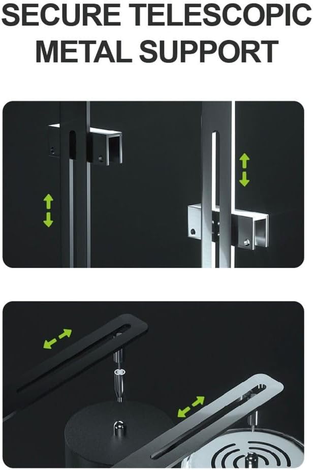 Adjustable Aluminum Aquarium Light Bracket - Universal Hanging Mount Holder for Fish Tank LED Lamps (Black)