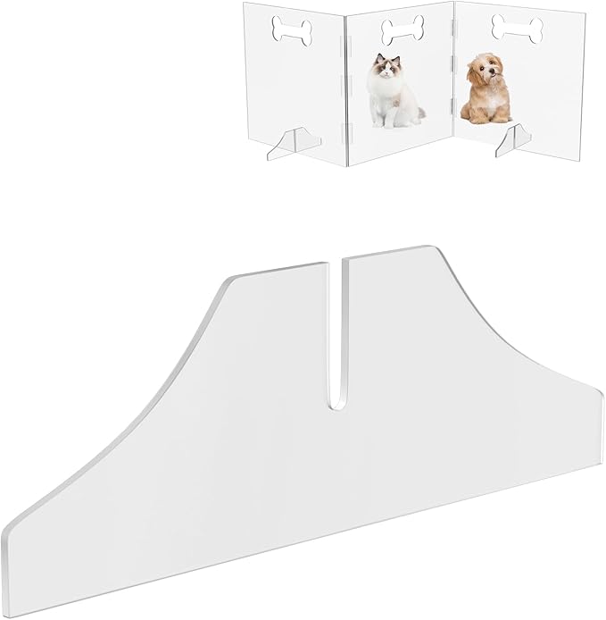 Acrylic Support Feet for Clear Dog Gate & Playpen, Freestanding Stability Base, Transparent Replacement Accessories for Acrylic Pet Gate, Fence, Baby Gate – 13.0 × 3.9 × 0.2 in